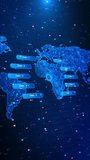 World Map Data Interface Global Big Data Analytics HUD Animation. HUD data metrics world map. Animation of radar scanning data labels for news broadcasts, business analytics, global networking 3D - Powered by Shutterstock - Get 15% off with code: PIKWIZARD15