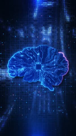Digital AI Brain Circuit Technology Futuristic glowing brain formed from electronic circuits dark tech background artificial intelligence, neural networks, machine learning, data processing innovation