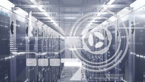 Animation of data processing over server room. global technology, computing and digital interface concept digitally generated video. - Powered by Shutterstock - Get 15% off with code: PIKWIZARD15