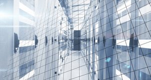 Animation of mathematical equations and data processing over grid network against server room. Business data storage technology concept - Powered by Shutterstock - Get 15% off with code: PIKWIZARD15