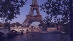 Animation of statistics and data processing over paris eiffel tower. Global data processing and connections concept digitally generated video. - Powered by Shutterstock - Get 15% off with code: PIKWIZARD15