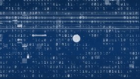 Animation of glitch effect over network of digital icons and binary coding against blue background. Global networking and business technology concept - Powered by Shutterstock - Get 15% off with code: PIKWIZARD15