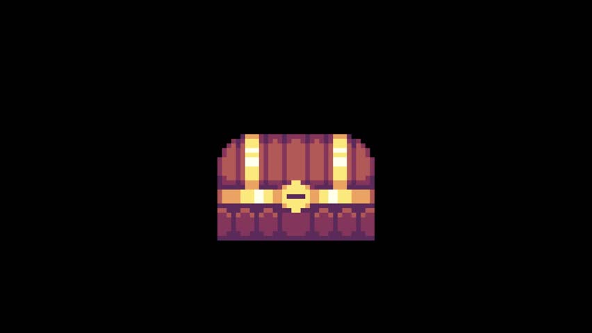 Pixel Art Treasure Chest Opening Animation Retro 8 Bit Game Asset