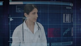 Animation of caucasian female doctor and diverse data processing on digital screen. data processing, medicine, digital interface and technology concept digitally generated video. - Powered by Shutterstock - Get 15% off with code: PIKWIZARD15