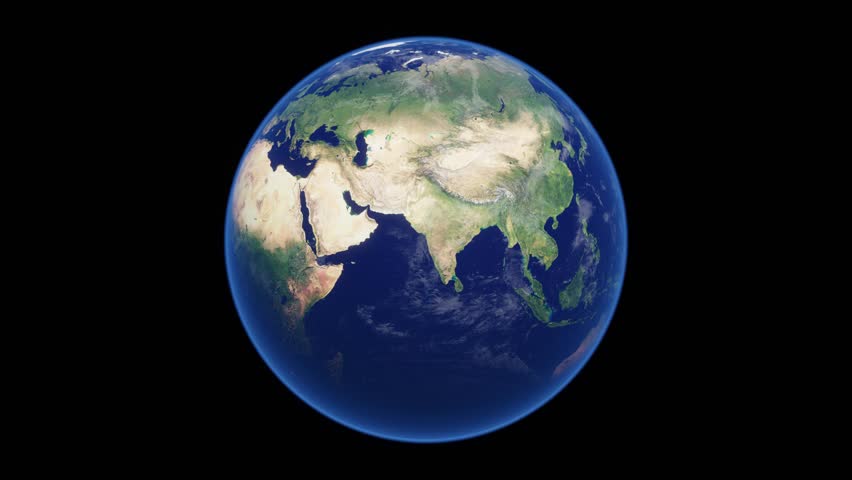 3D Earth Flight Route Mumbai To Washington DC With Dotted Path And HUD Data