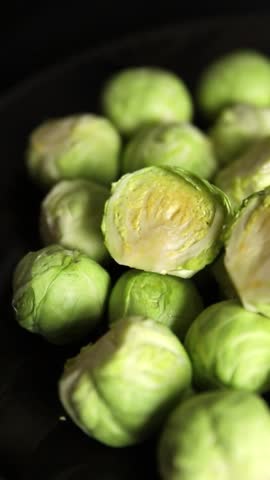 Brussels sprouts organic vegetable bio cooking tasty snack fresh gourmet food background on the table rustic food top view copy space vegetarian and vegan food marketing concept 