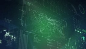 Animation of data processing over world map. global connections, data processing, computing and digital interface concept digitally generated video. - Powered by Shutterstock - Get 15% off with code: PIKWIZARD15