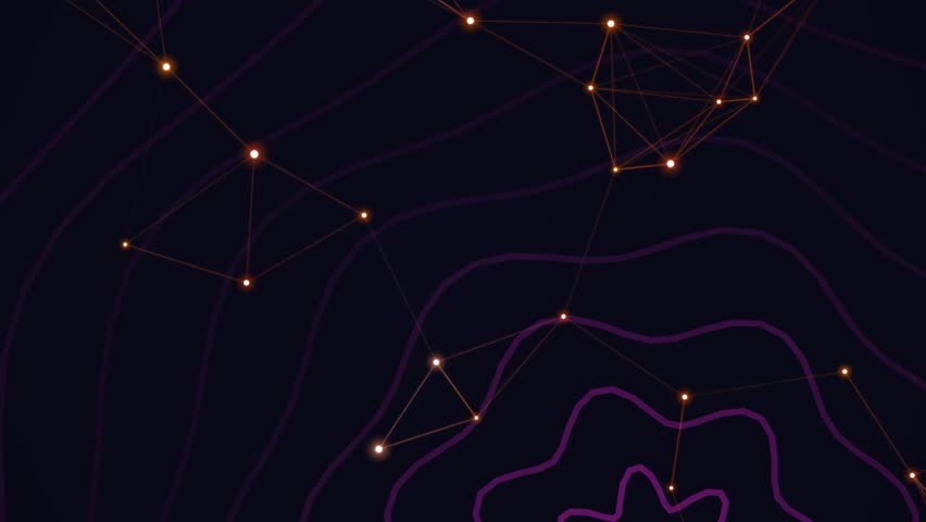 An abstract golden Christmas tree with shining stars glows against a dark blue winter night sky in this magical New Year vector illustration