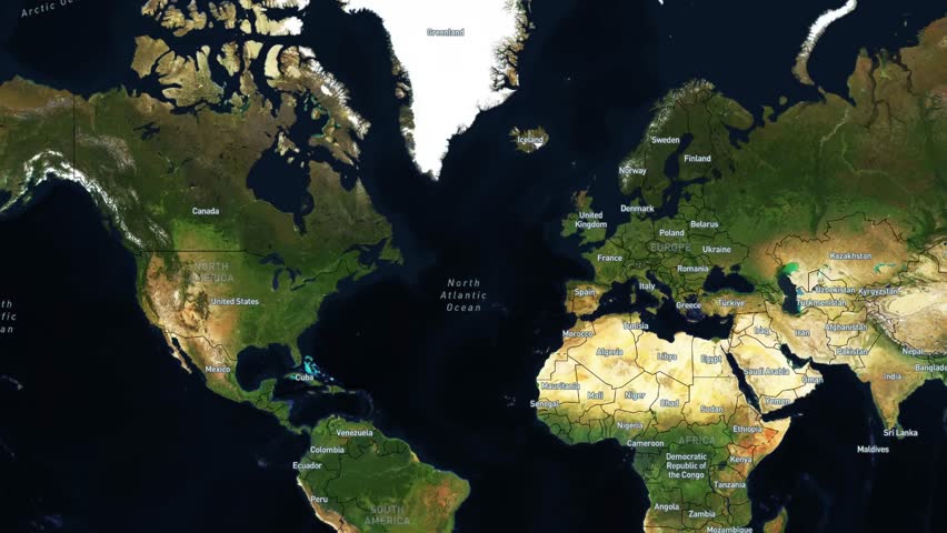 USA to Belarus 4K – 3D Animated Flight Route Map North America to Eastern Europe