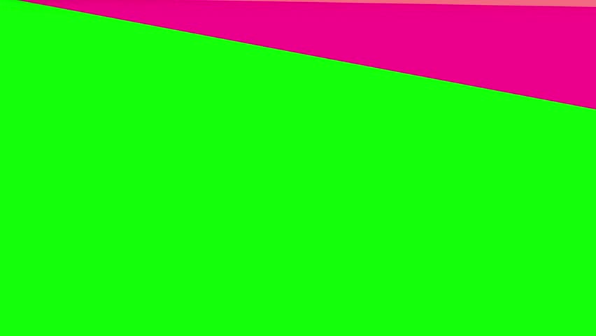 Pink and blue angular geometric shapes wiping across a green screen background for modern radial transitions and creative video editing effect overlays