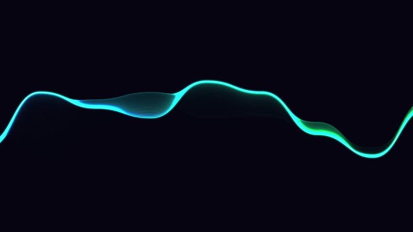 Neon Glowing Abstract Wave Line Animation Futuristic Light Flow Energy Curve Background Digital Technology Loop Motion Graphic
