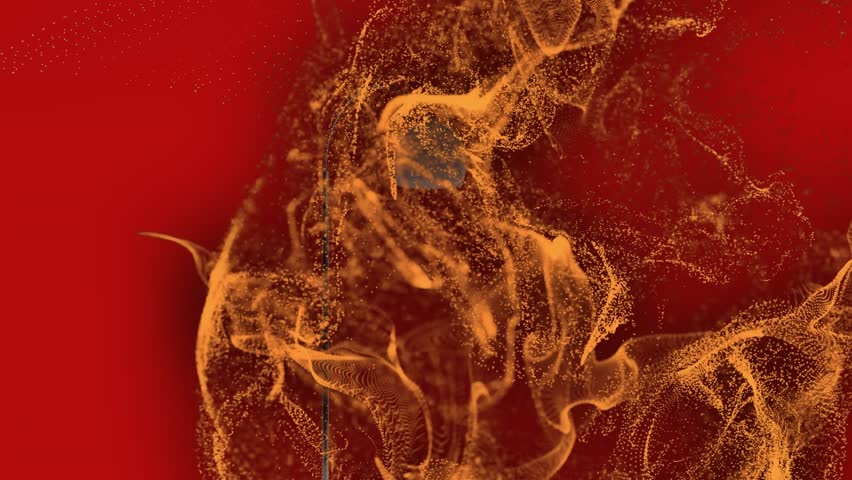 In this image, we can see a silhouette of santa claus and his reindeer flying through the air against a white background