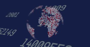 Animation of digital globe with numbers and data visualization in school context. Technology, education, innovation, learning, big data, connection - Powered by Shutterstock - Get 15% off with code: PIKWIZARD15