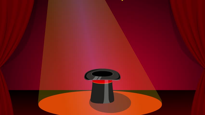 Butterflies Animation Video, Magic Hat With Butterflies Animated Clip, Yellow, Magic Wand Animation, Mp4, 1080p