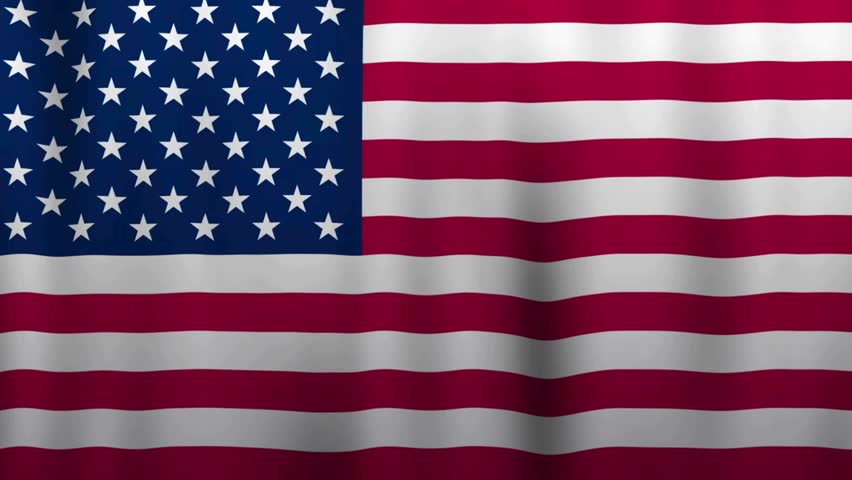 Close-up of the United States flag waving gently