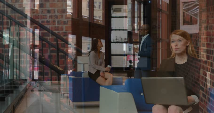 Animation of digital icons over while using colombia. Global shipping delivery and connections concept digitally generated video.