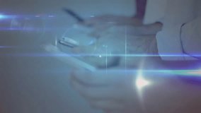 Network of connections and data processing animation over person using smartphone. Technology, connectivity, digital, communication - Powered by Shutterstock - Get 15% off with code: PIKWIZARD15