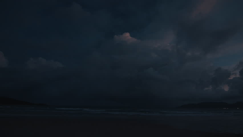 Sandy beach during late twilight
