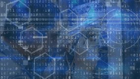Animation of binary coding and data processing over caucasian male it technician by server. global online security, digital interface and data processing concept digitally generated video. - Powered by Shutterstock - Get 15% off with code: PIKWIZARD15