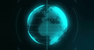 Digital portrait over glowing globe, futuristic data visualization animation. Technology, innovation, cyberspace, holography, networking, virtual reality - Powered by Shutterstock - Get 15% off with code: PIKWIZARD15