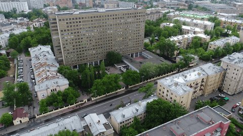 Drone Approaching Hospital Entrance Moscow