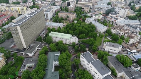 Drone Circling above Vishnevsky Medical Complex