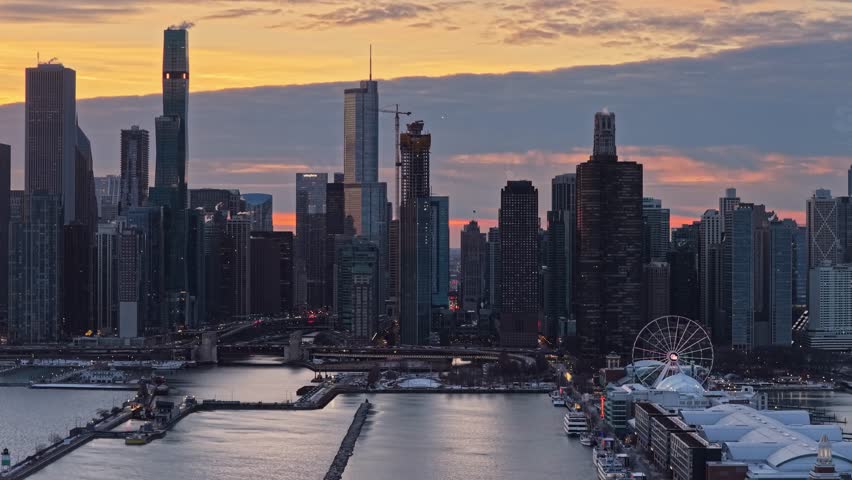Chicago Illinois Downtown City Skyline