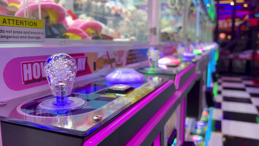 Korean Nightlife Arcade Featuring Plush Toy Claw Games