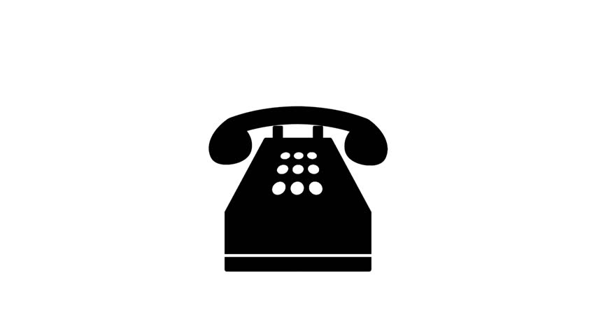 Incoming call concept with black silhouette telephone icon. Ringing phone symbol for communication notification.