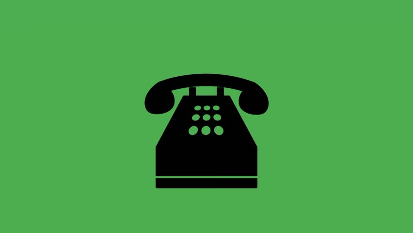 Incoming call concept with black silhouette telephone icon. Ringing phone symbol for communication notification.