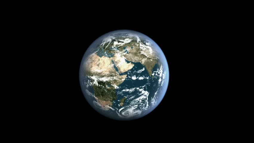 Earth's atmospheric circulation 3D animation of Earth’s rotating atmosphere showing global wind circulation patterns.