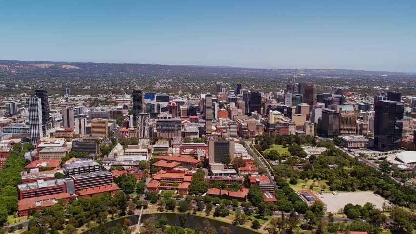 Aerial view city of Adelaide, Eastside and CBD
