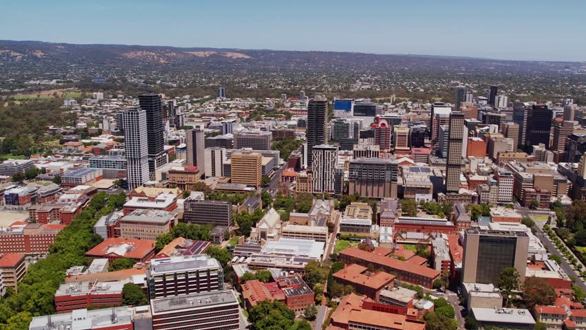Aerial view city of Adelaide, Eastside and CBD
