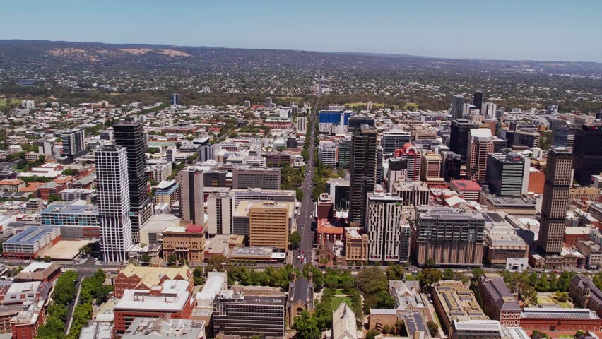 Aerial view city of Adelaide, Eastside and CBD
