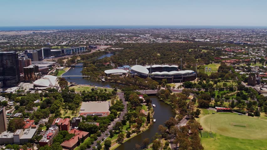 Aerial view city of Adelaide, Eastside and CBD

