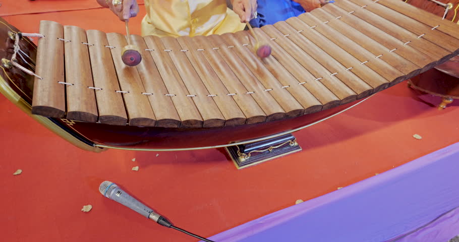 Thai wood alto xylophone.The alto xylophone or Ranat in Thai classical ensemble which was traditionally played
