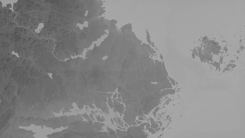 Uppsala region, Sweden, extruded. Grayscale map