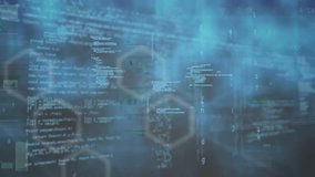 Animation of data processing over blue kaleidoscopic shapes. data processing, programming and technology concept digitally generated video. - Powered by Shutterstock - Get 15% off with code: PIKWIZARD15