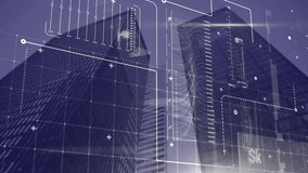 Animation of digital interface over cityscape. Global medicine, technology, data processing and digital interface concept digitally generated video. - Powered by Shutterstock - Get 15% off with code: PIKWIZARD15