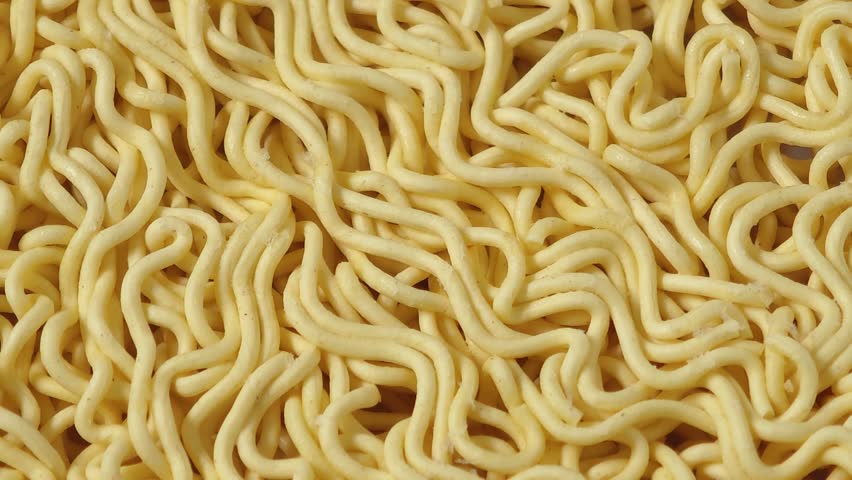 Close-up view of dried noodles.