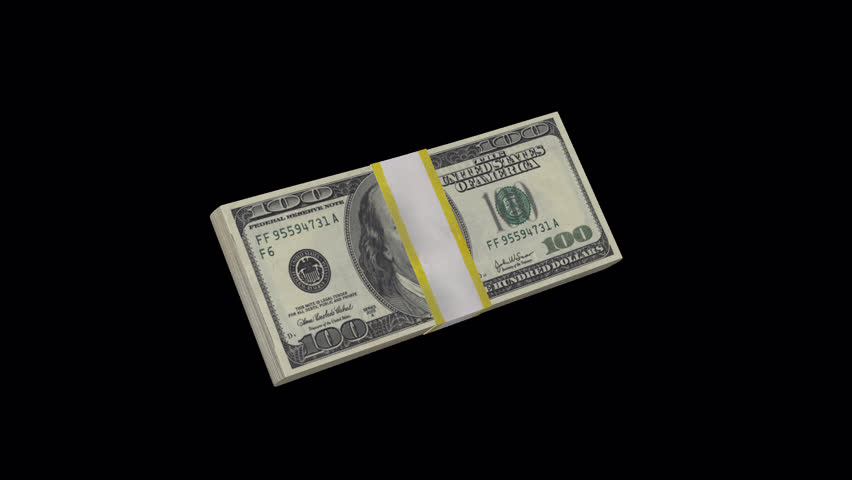 Old 100 US Dollar money stack animation icon featuring classic hundred dollar banknotes. 5 second smooth motion with transparent background, ideal for finance videos, banking content, retro money themes, and payment UI visuals.