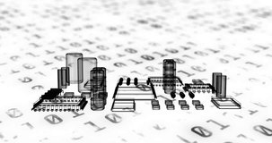 Animation of 3d model of electrical components over binary codes against white background. Digitally generated, hologram, illustration, motherboard, computer language and technology concept. - Powered by Shutterstock - Get 15% off with code: PIKWIZARD15