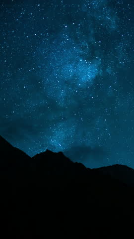 Vertical Shot Star Trails of Milky Way Galaxy Southwest West Above Mt Whitney Peak Astrophotography Time Lapse in California USA