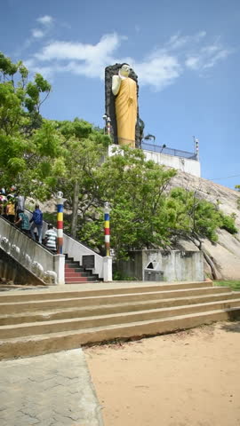 Statue of Lord Buddha, Kirinda Vihara Maha Devi Temple, Kirinda, Hambantota, Sri Lanka.