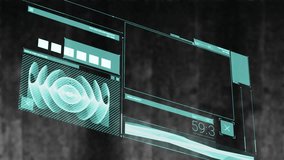 Animation of data processing on screens on black background. data processing, technology and digital interface concept digitally generated video. - Powered by Shutterstock - Get 15% off with code: PIKWIZARD15