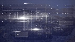 Animation of data processing over landscape. Global business digital interface technology and networking concept digitally generated video. - Powered by Shutterstock - Get 15% off with code: PIKWIZARD15