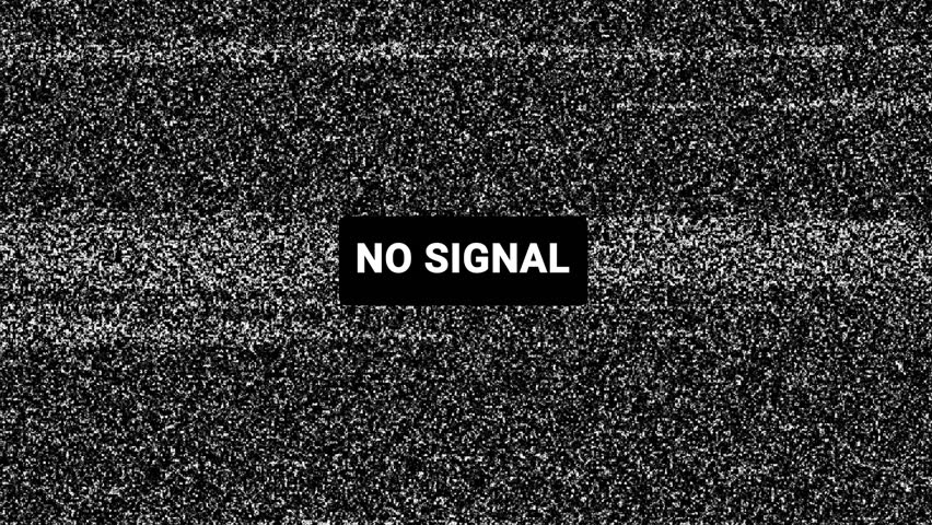 No signal tv screen static noise error glitch retro vintage broadcast