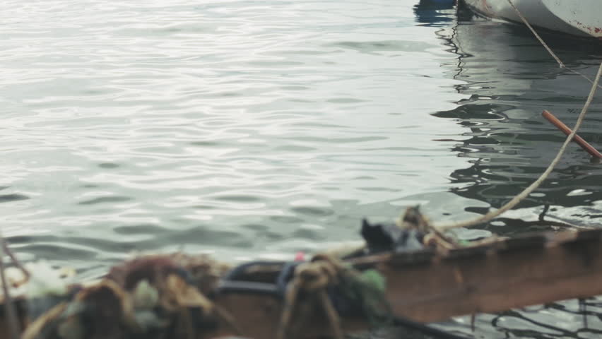 Storm Damaged Fishing Nets Floating in Sea – Marine Pollution and Coastal Environmental Impact