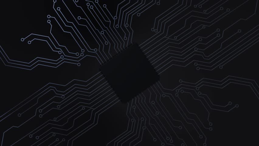 Microchip Processor Circuit Network Background chip center branching circuit lines spreading advanced technology. computing visuals, electronics presentations, engineering themes, hardware backgrounds