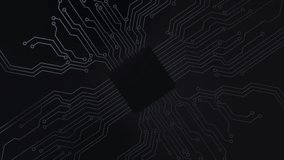Microchip Processor Circuit Network Background chip center branching circuit lines spreading advanced technology. computing visuals, electronics presentations, engineering themes, hardware backgrounds - Powered by Shutterstock - Get 15% off with code: PIKWIZARD15